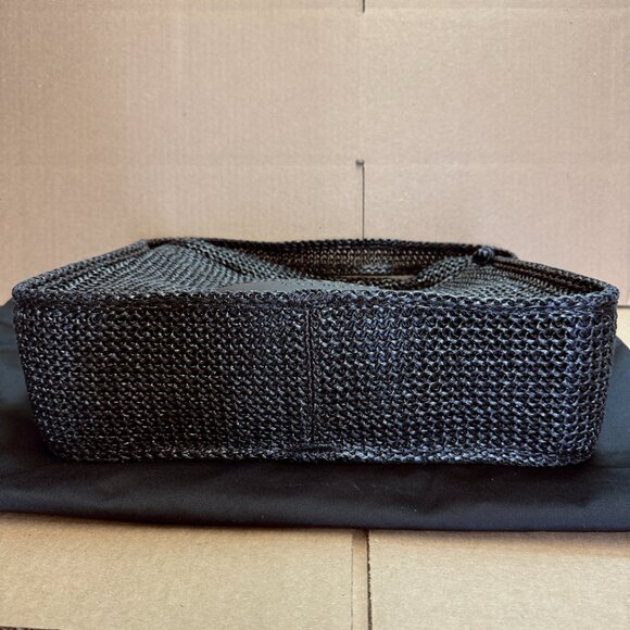 Alexander Wang Large Ryan Raffia Effect Shoulder Bag - Black - Picture 8 of 9
